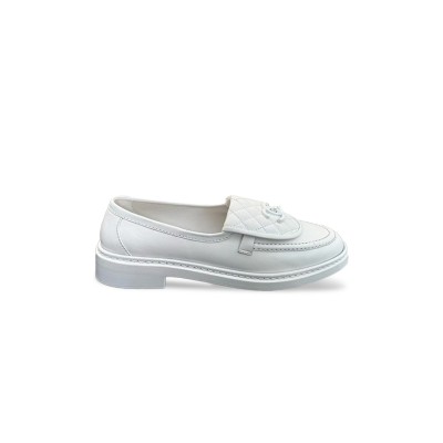 CHANEL QUILTED LEATHER CC TURNLOCK LOAFERS 